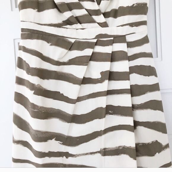 Banana Republic Zebra Print Cotton Dress with Ruffled V Neck NWT - Picture 5 of 11